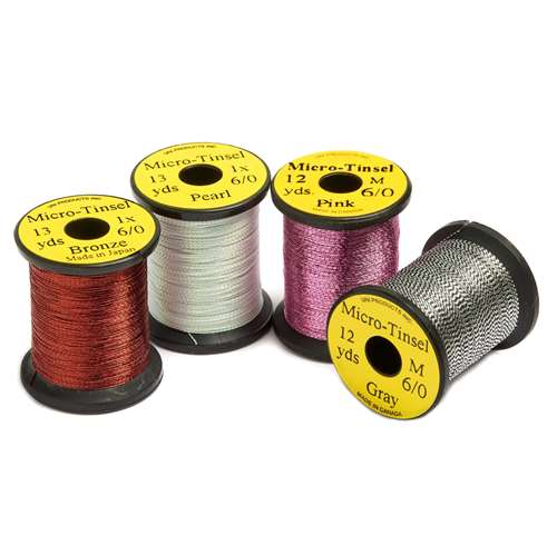 Uni Micro Tinsel 6/0 Pink (Full Box Trade Pack 20 Spools) Fly Tying Materials (Product Length 12 Yds / 10.97m 20 Pack)